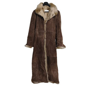 Vintage Wilsons Leather Maxima Suede Penny Lane Fur Trim Coat Long Trench xxL